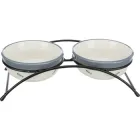 Стійка з двома керамічними мисками Trixie для котів 2×0,3л х 12 см (TX-24790)