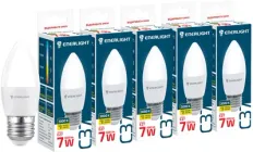 Світлодіодна лампа Enerlight С37 7Вт 3000K E27 (C37E277SMDWFRR) 5 шт