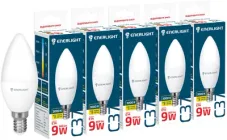 Світлодіодна лампа ENERLIGHT С37 9 Вт 3000K E14 (C37E149SMDWFRR) 5 шт