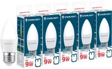 Світлодіодна лампа ENERLIGHT С37 9 Вт 4100K E27 (C37E279SMDNFRR) 5 шт