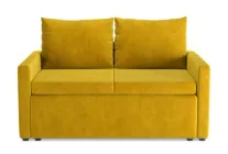 Розкладний диван ортопедичний Стенлі 3 Шик Галичина жовтий (натуральне дерево/текстиль)
