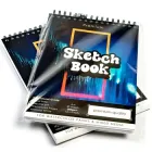 Папір для малювання та скетчингу А4 250 г/м2 50 аркушів, альбом на спіралі для малювання маркерами, скетчбук