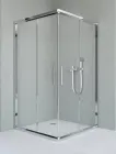 Душова кабіна Aquanil INDIANA 75х75х190, розсувні двері профіль сріблястий прозоре скло
