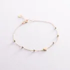 Браслет "Сердечко" у жовтому золоті б05182 17 Онікс 17