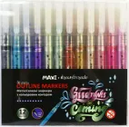 Металізовані маркери Maxi з кольоровим контуром 12 кольорів (MX15247)
