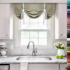 Коротка штора в італійському стилі із зав'язками Adagio Windows Decor Щільна сіро-бежева фіранка 1х0,8м