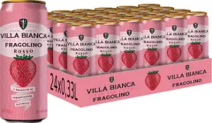 Упаковка Сидру Villa Bianca Fragolino Rosso ж/б 7-8.5% 0.33 л х 24 шт (4820002712994)