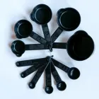 Набор Мерных Ложек 11шт для сыпучих продуктов Coolnice черный пластик