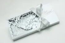 Gift Box Florale-S срібло Конверт для грошей на весілля, день народження, ювілей