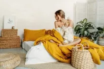 Комплект постільної білизни полуторний Owl Orange Лен 150x210 см Помаранчевий