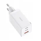 Мережевий зарядний пристрій Baseus GaN5 Pro Fast Charger USB + 2USB-C 65W (with Type-C to Type-C cable) (CCGP120202) White