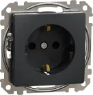 Розетка з заземленням та зі шторками Schneider Electric Sedna Design Чорна (SDD114022)