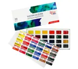 Набір акварельних фарб Rosa Studio Watercolours 24 кольори кювета картонна коробка (340324)