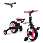 Дитячий триколісний велосипед-трансформер Best Trike 55475 з батьківською ручкою та знімними педалями, Чорно-рожевий