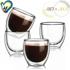 Набір склянок із подвійними стінками для американо, еспресо 250мл Ari&Ana 4шт, склянка з подвійним дном