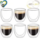 Набір склянок із подвійними стінками для американо, еспресо 250мл Ari&Ana 6шт, склянка з подвійним дном