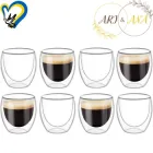Набір склянок із подвійними стінками для американо, еспресо 250мл Ari&Ana 8шт, склянка з подвійним дном