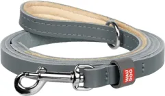 Повідець для котів і дрібних собак шкіряний WAUDOG Classic XXS-XS Ш 12 мм Дл 122 см Сірий (603211Collar) (4823089358789)