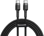 Кабель Baseus Cafule Cable Type-C For Type-C PD2.0 60W flash charging data line (20V 3A) 2m Gray+Black