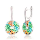 Срібні сережки з емаллю сережки підвіски P002537.1