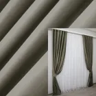 Комплект штор VR-Textil з тканини оксамит Kadife Колір болотний 1.5х2.75м х 2 шт (30-947T)