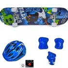 СкейтБорд дерев'яний Scale Sports "GRIND" + шолом + захист ліктів, колін синій SD1421К
