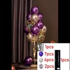 Фонтан З Кульок З Підсвічуванням 13 Кульок Фіолетово-Срібний Хром