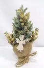 Новорічний букет зі штучної хвої з янгелом