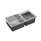Кухонна мийка kroner krp gebürstet-7843zhm (3,0/1,0 мм) з сушаркою для посуду