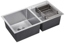 Кухонна мийка KRONER KRP GEBÜRSTET-7843ZHM (3,0/1,0 ММ) з сушкою для посуду