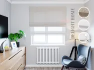 Римская штора система День-Ночь Prestige I&H Рогожка Димаут Молочная 150*170 см