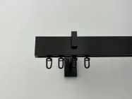 Карниз Quadrum Square line Заглушка 120 см одинарний чорний матовий (тримач 9 см) порошкове покриття