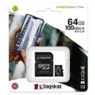 Карта пам'яті SC Kingston Canvas Select Plus MicroSDHC 64GB Class 10 UHS-I R100MB/s + SD-адаптер (SDCS2/64GB)