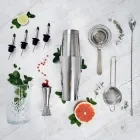 Набір професійного барного інвентарю "Старт" Olin & Olin подарунковий для бармена 10 предметів Cрібний