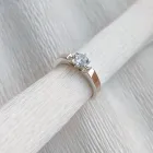 Срібне кільце з золотими вставками Хай-тек 16 розмір