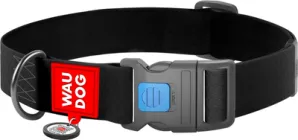 Нашийник для собак водостійкий WAUDOG Waterproof з QR паспортом пластиковий фастекс XXL Ш 40 мм Дов 46-70 см Чорний (25111Collar)