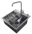 Мийка з нержавіючої сталі AQUAMILL 5050 + змішувач + дозатор + решітка