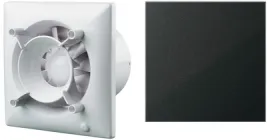 Комплект Витяжний вентилятор VENTS 100 Ейс (0688225420) + Панель Vents ФП 160 Плейн чорний сапфір (0688160172)