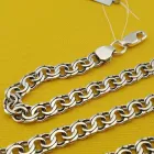 Чоловічий срібний ланцюжок бісмарк плоский чорнений ширина 6.8 мм довжина 55 см 1055/30/55