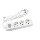 Подовжувач 3 гнізда 5м з вимикачем із заземленням та захисними шторками PANASONIC X-tendia, сірий (WLTA0435-2GR)