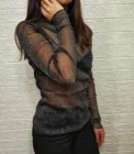 Прозорий гольф кофточка сітка водолазка блузка Honey Fashion Accessories S/M/L чорний (10-51)