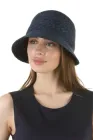 Капелюшок клош синій з натуральної соломи 56 Seeberger (SC51332)