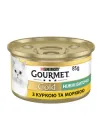 Упаковка вологого корму Purina Gourmet Gold для котів з куркою та морквою (ніжні биточки) 85 г x 12 шт