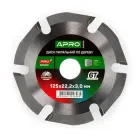 Диск пиляльний по дереву Apro 125х22.2 мм 6Т з твердосплавними напайками