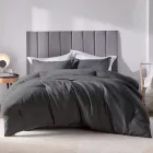 Комплект постільної білизни Еней-Плюс Полуторний 145x210 см Luxe-0008 сірий Microfiber (4820001331929)