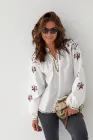 Жіноча блузка Esq з квітковою вишивкою M молочна (5130)