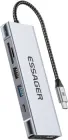 USB-хаб Essager 8 in 1 USB C HUB with 10Gbps External Hard Drive Function NVME/SATA SSD Grey (EHB08-QK0G-Z)