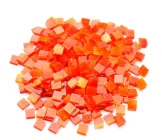 Набір шматочків мозаїки слюда форма квадрат 200 грам 1*1 см 280 штук колір Арбузово червоний (3600)