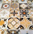 Кухонний фартух Скіналі Плитка Орнамент 01 (наклейка для кухні, самоклеюча вінілова плівка ) бежевий 60х200 см