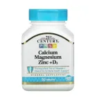 Вітаміни та мінерали 21st Century Calcium Magnesium and Zinc with Vitamin D3 90 таблеток